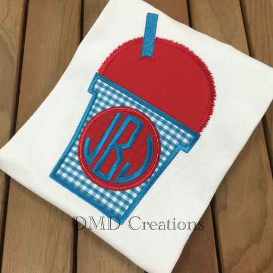 Sno Cone Applique shirt, Summertime monogram shirt - DMDCreations