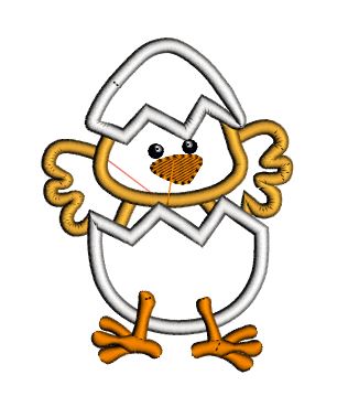 Chick in Egg Applique Shirt, Easter Chick in Egg Shirt - DMDCreations