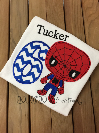 Big Head Spiderman Shirt, Spiderman birthday shirt - DMDCreations