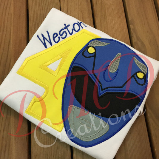 Power Ranger Birthday Shirt, Blue Power Ranger Birthday Shirt - DMDCreations