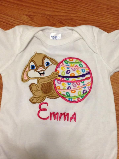 Bunny With Egg Shirt, Easter Bunny Shirt , Bunny With Colorful Egg shirt - DMDCreations