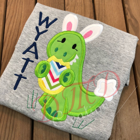 Dinosaur with Bunny Ears Shirt, Dinosaur Easter Shirt - DMDCreations