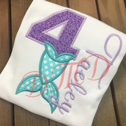 Mermaid Tail Birthday Shirt, Little Mermaid Inspired shirt - DMDCreations