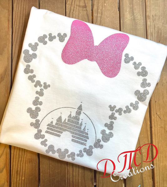 Minnie Mouse Head Shirt , Minnie Mouse with Castle shirt - DMDCreations