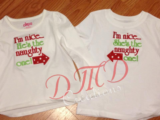 Naughty or Nice Shirt ,  Christmas Themed shirt - DMDCreations