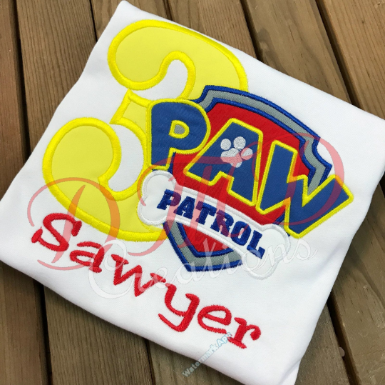 Paw Patrol Badge Birthday Shirt, Paw Patrol Birthday Shirt - DMDCreations
