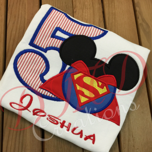 Mouse Superman birthday Shirt, Superman shirt - DMDCreations