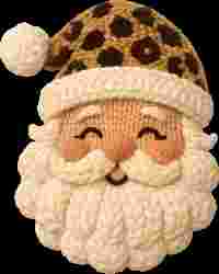 Faux Crochet Leopard Santa