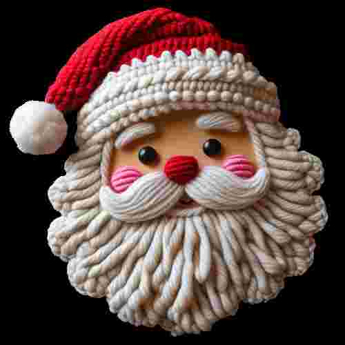Faux Crochet Santa Face