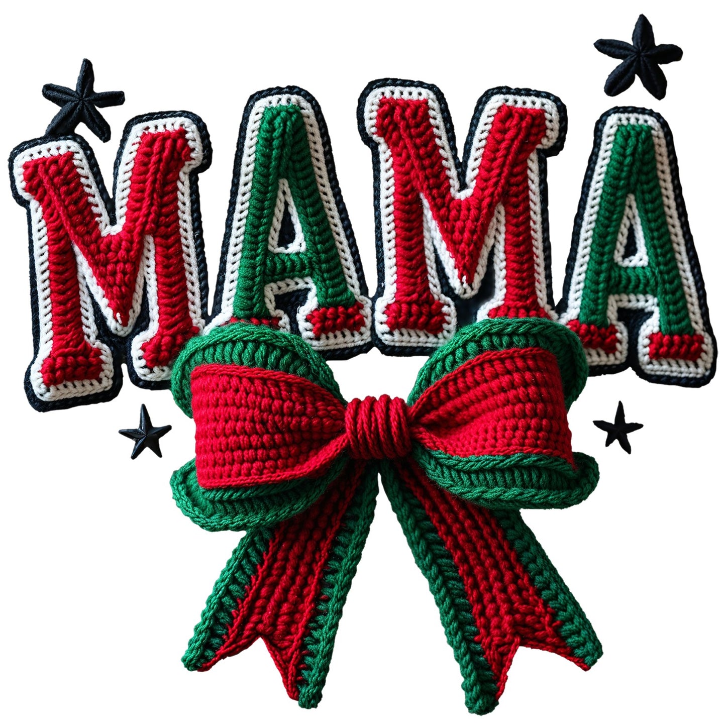 Faux Crochet Mama with Bow