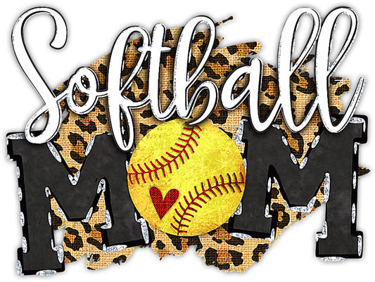 Softball Mom Leopard heart