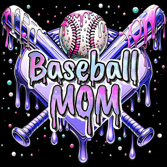 Purple Drip Baseball Mom