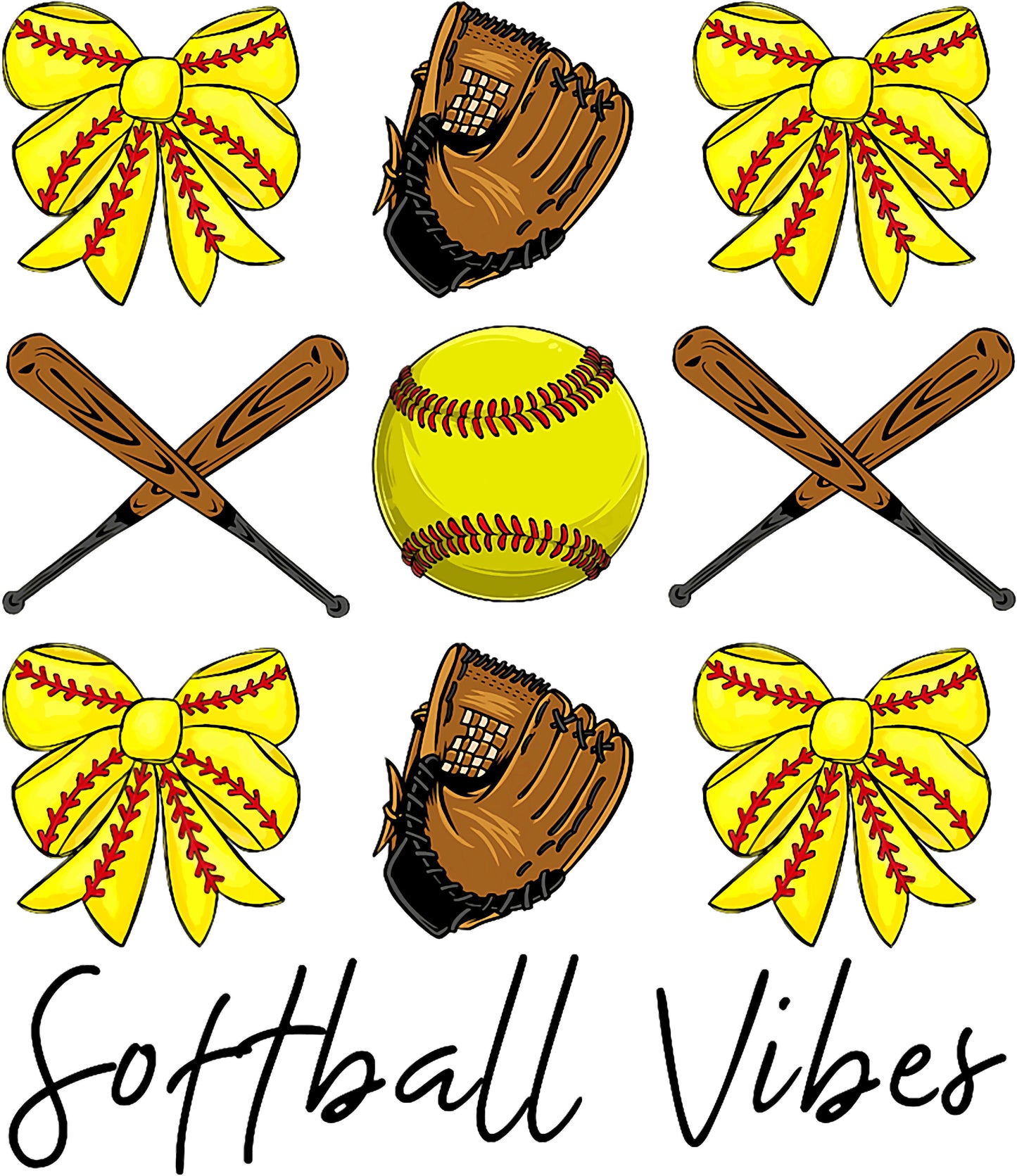 Softball Vibes 4 Bows