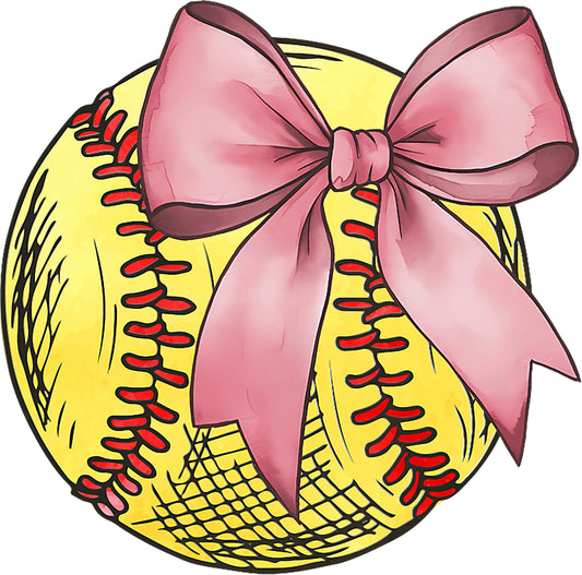Pink Bow Softball