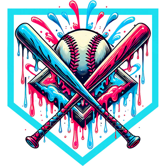 Pink & Aqua Baseball Diamond