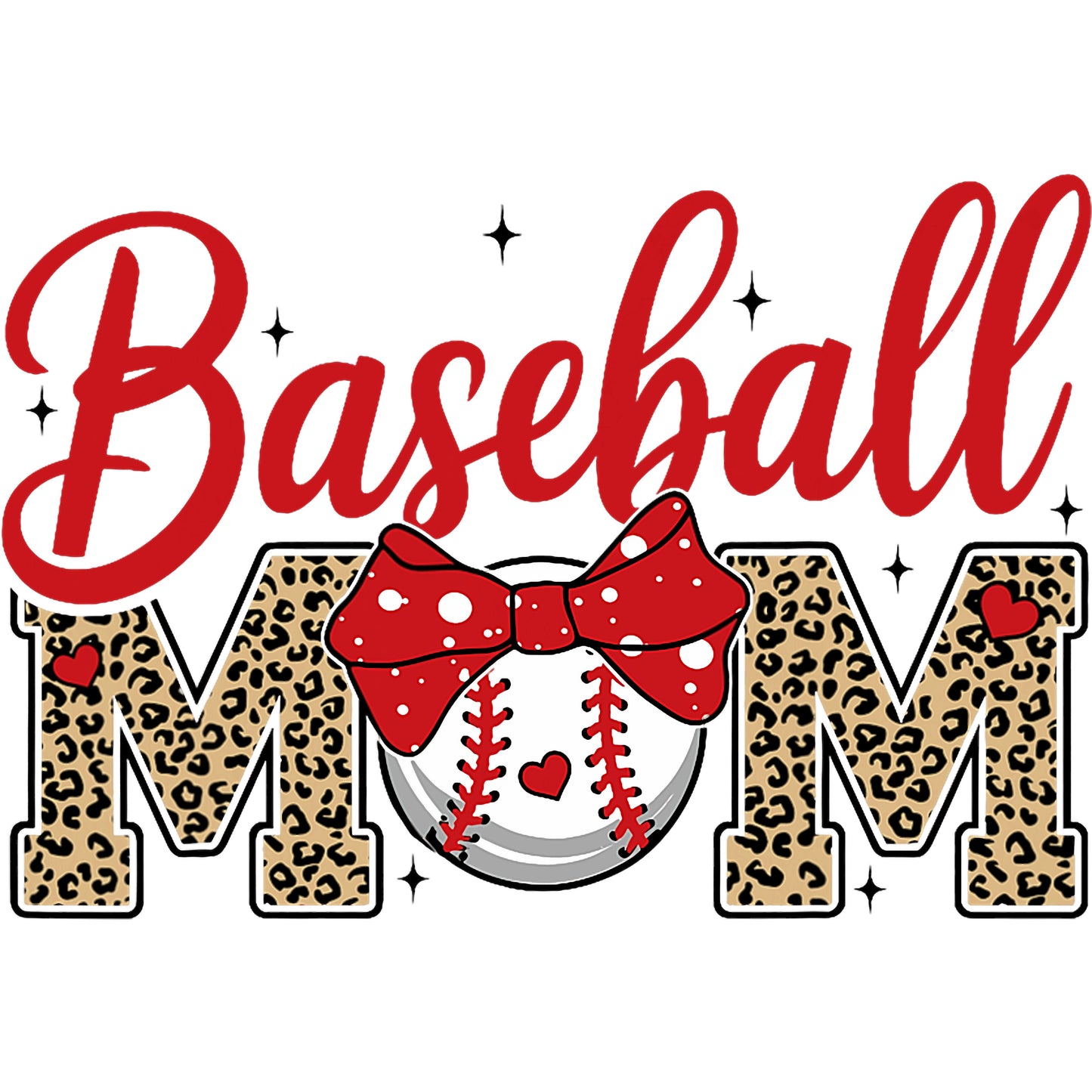 Leopard Mom Red baseball