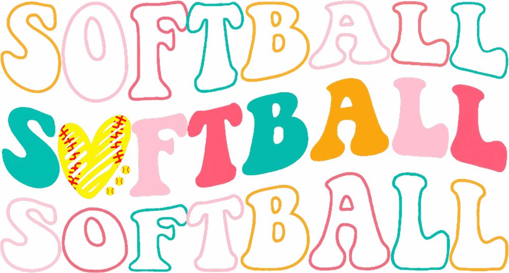 Softball Bubble Letters