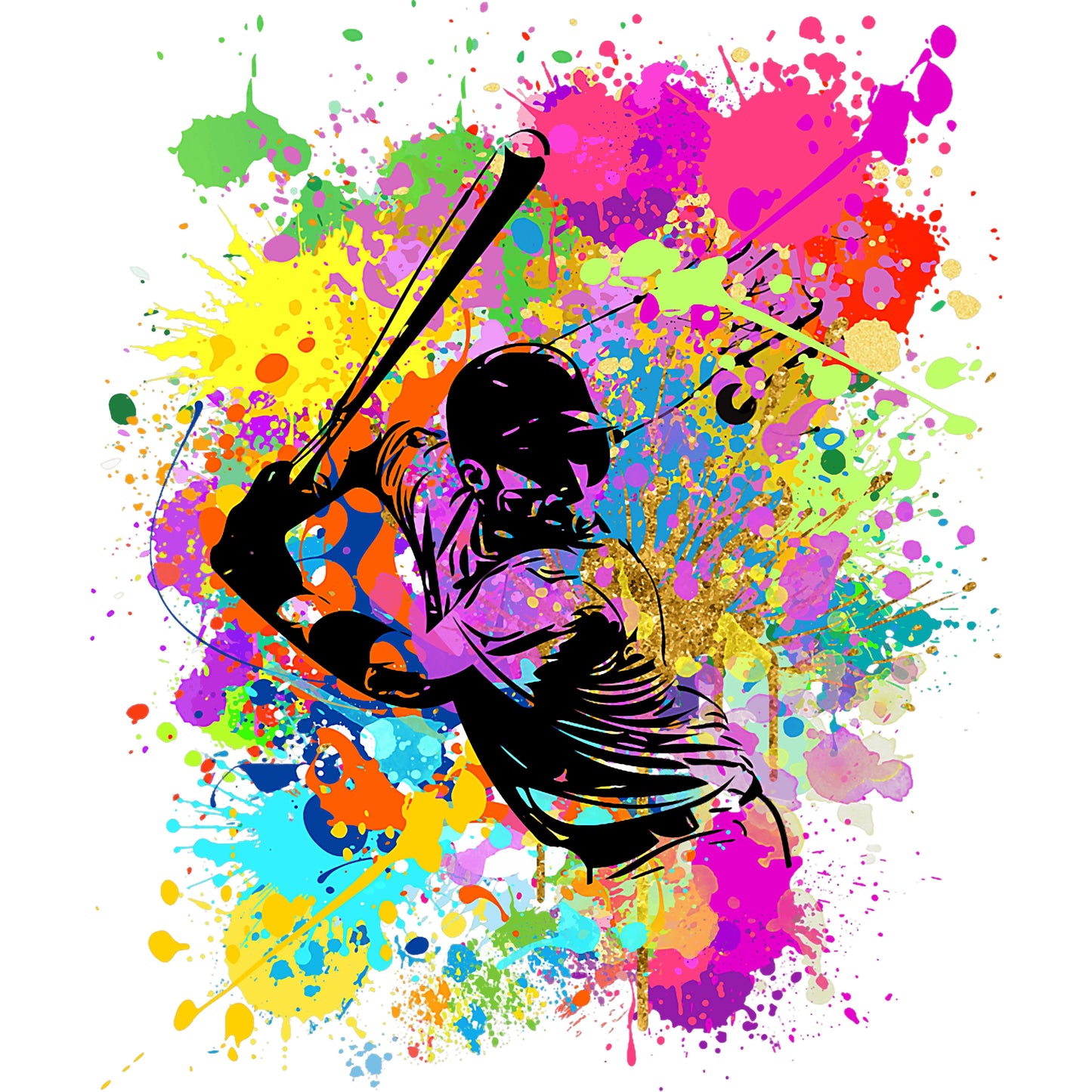 Paint Splatter Baseball Player