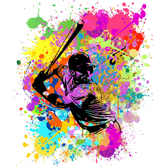 Paint Splatter Baseball Player