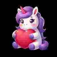 Purple Unicorn Heart 2