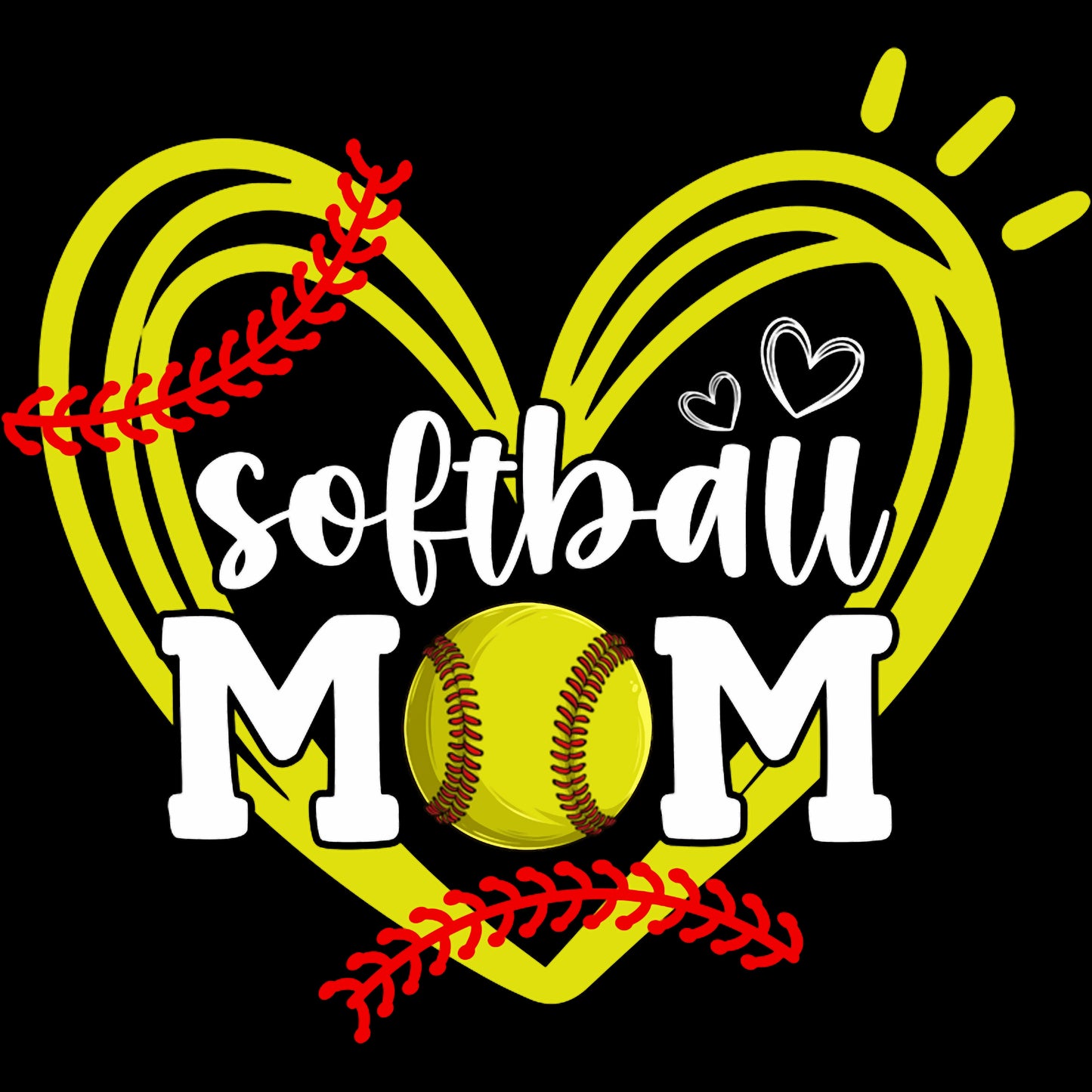 Heart Softball Mom