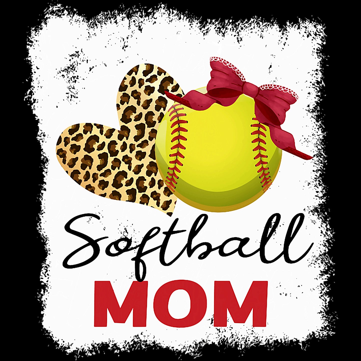 Leopard Heart Softball mom