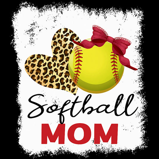 Leopard Heart Softball mom