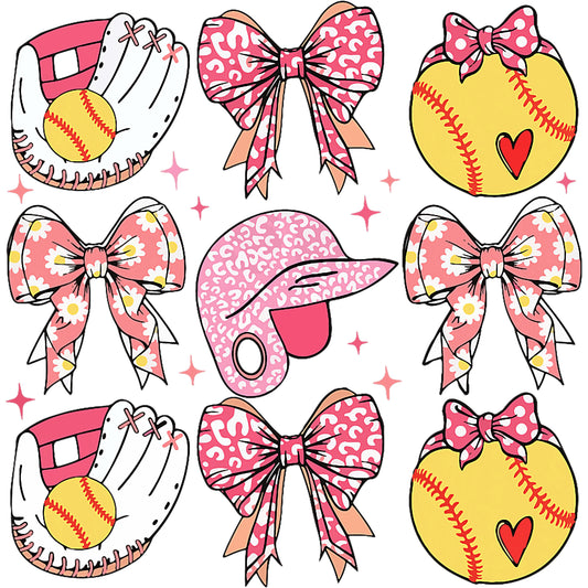 4 Pink Bow White Gloves