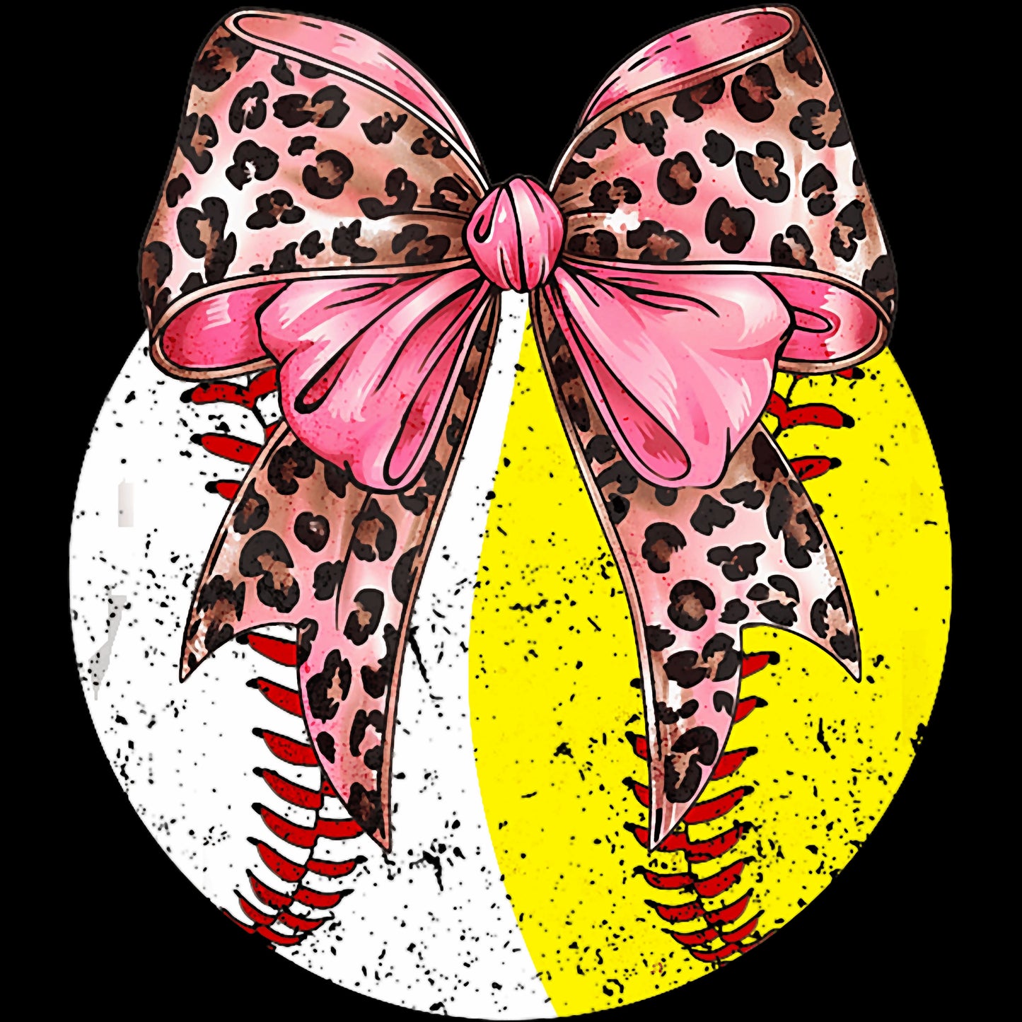 Pink Leopard Bow Splitball