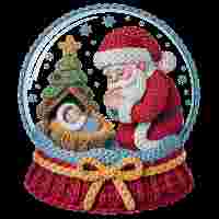 Faux Crochet Snow Globe Santa and Jesus