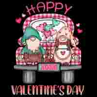 Gnome and Truck Happy Valentine's Day