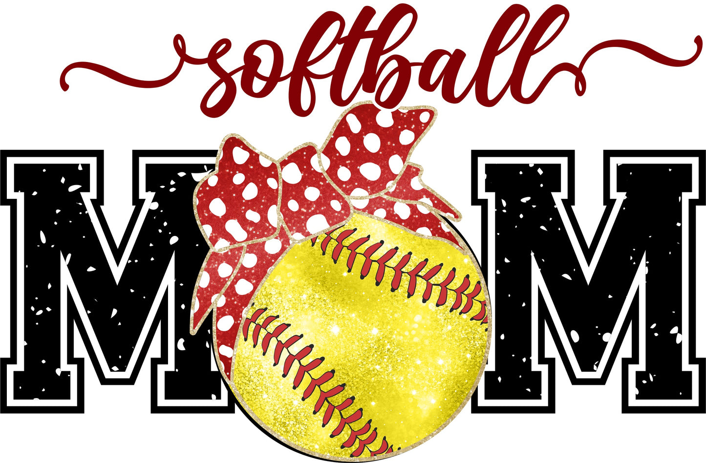 Softball Mom Red White Dot