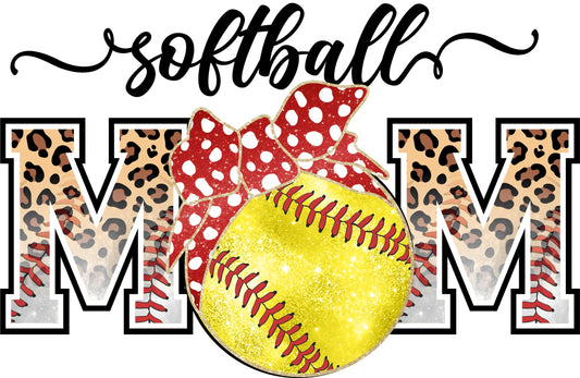 Leopard Softball Mom Polka dot