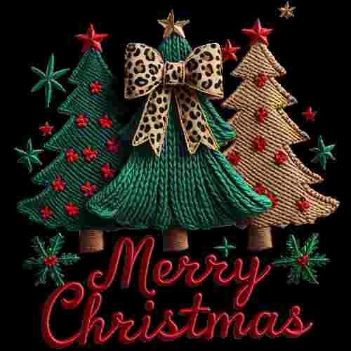 Faux Crochet Christmas Trees