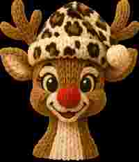 Faux Crochet Leopard Reindeer