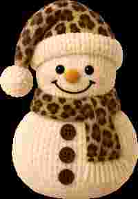 Faux Crochet Leopard Snowman