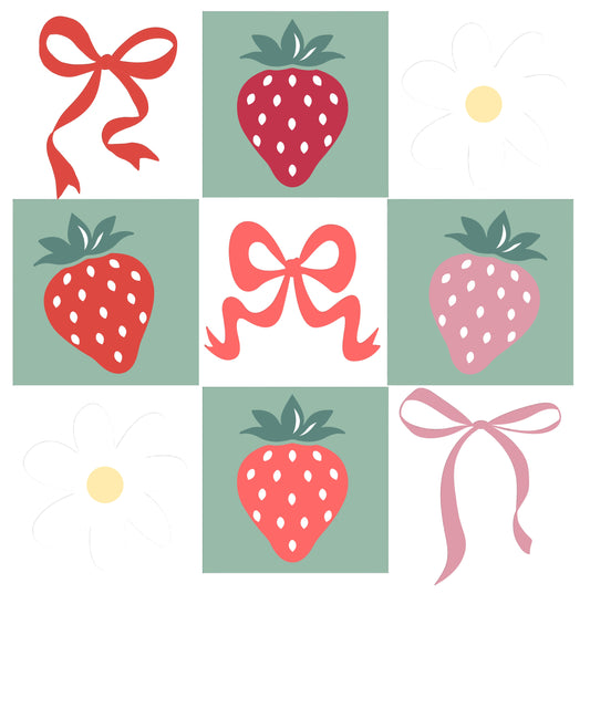 Checkered Bow Strawberry