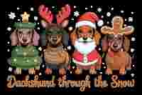 Dachshund Christmas PNG Dog Christmas