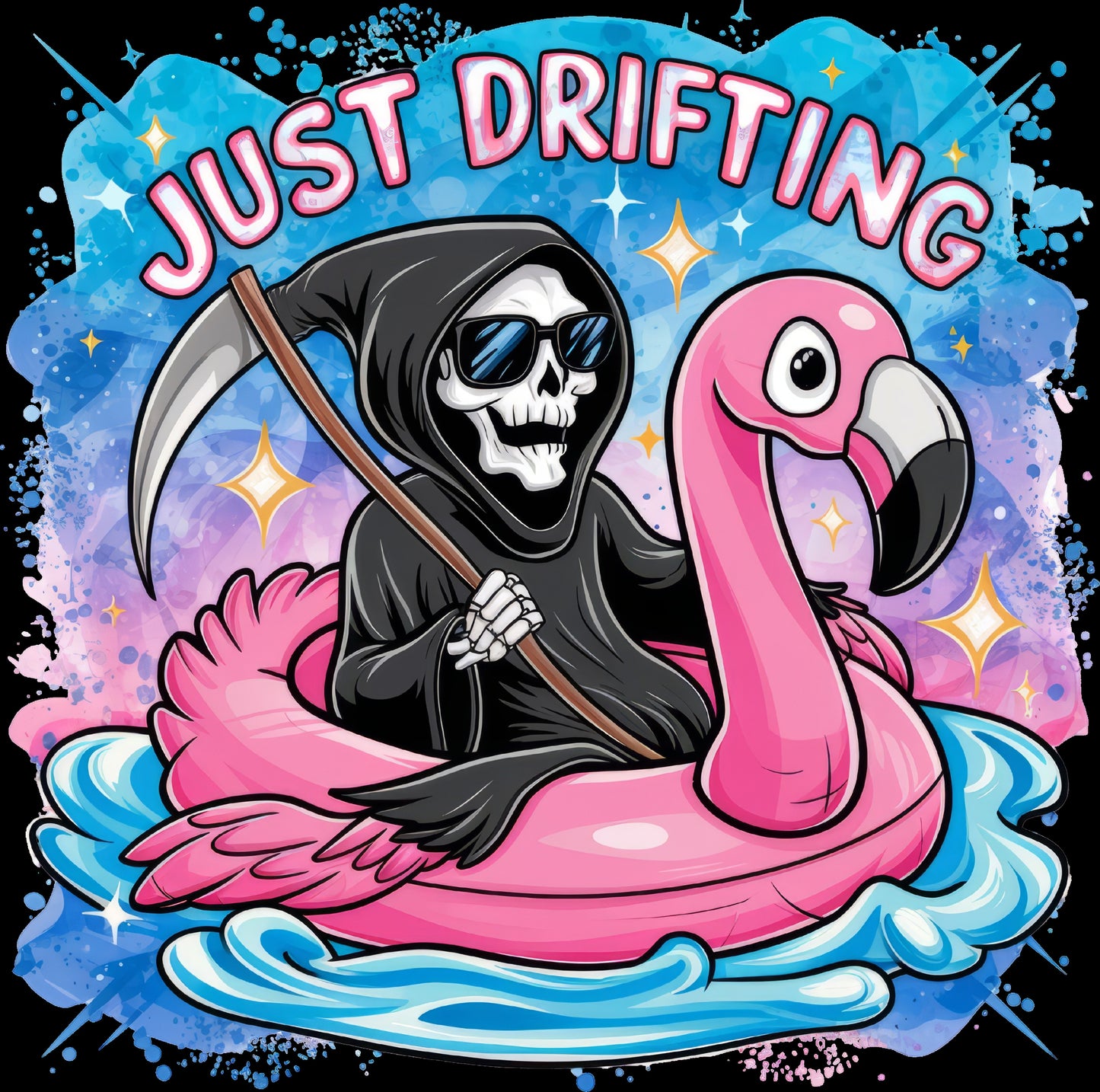 Just Drifting Skeleton Flamingo