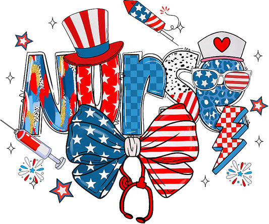 Nurse Red white and blue