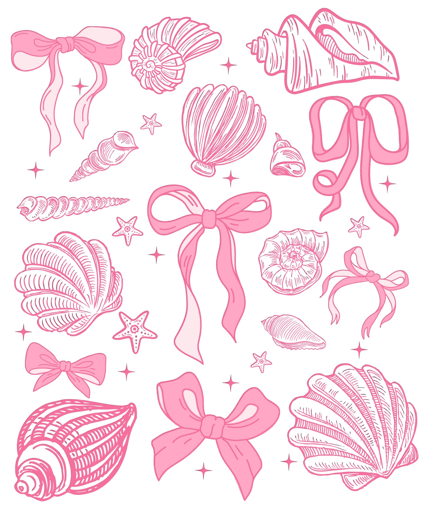 Pink Coquette Seashell bow