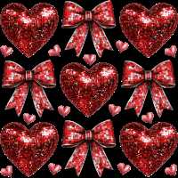 Red Valentines Day Disco  Heart Bow