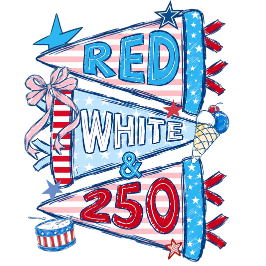Red White and 250 Flags - DMDCreations