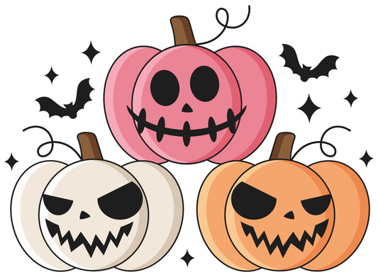 Retro Halloween Pumpkin Trio