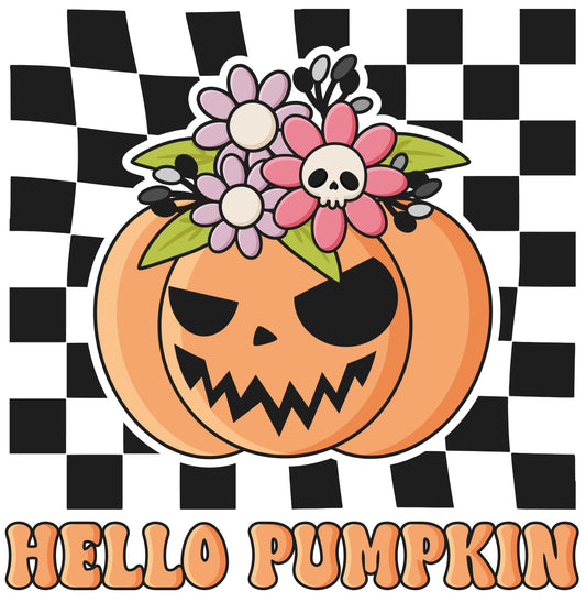 Retro Halloween Quote Hello Pumpkin