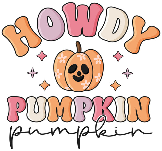 Retro Halloween Quote Howdy Pumpkin