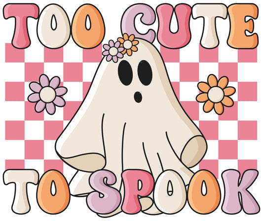 Retro Halloween Quote Too Cute To Spook