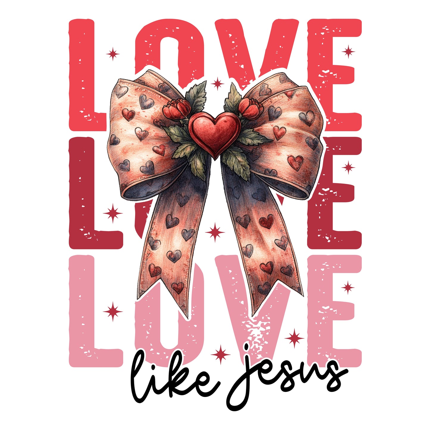 Retro Love Like Jesus Coquette Bow