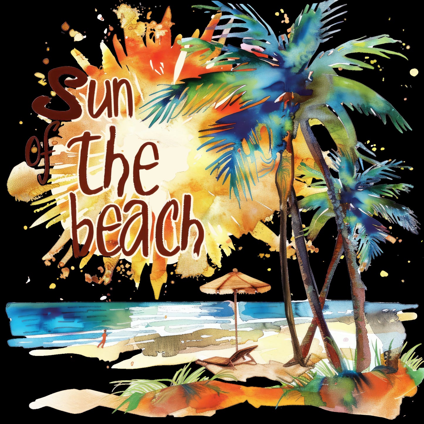 Sun The Beach Watercolor