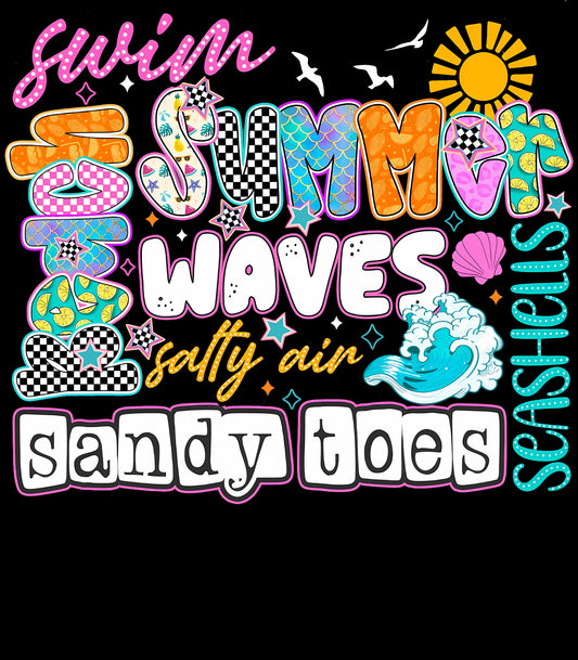 Swim Summer Waves Sandy Toes